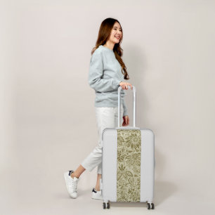 Floral Pattern Green Sage Antique Damask Luggage