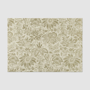 Floral Pattern Green Sage Antique Damask Tissue Paper