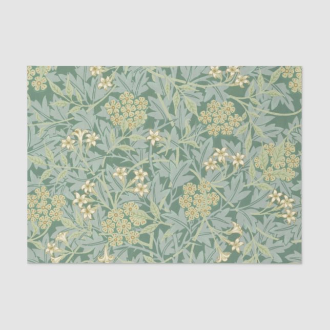Floral Pattern Green Tissue Paper William Morris (Front)