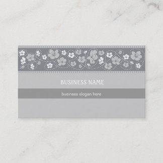 Floral Pattern grey Business Business Card