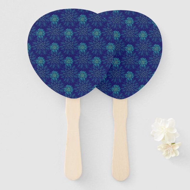 Floral Pattern Hand Fan (Front and Back)
