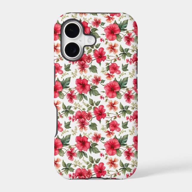 Floral Pattern Hibiscus Flowers Iphone Case (Back)