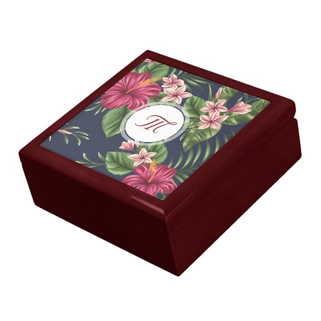 Floral Pattern Hibiscus Monogram Gift Box 1 (Side)