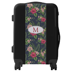 Floral Pattern Hibiscus Monogram Luggage