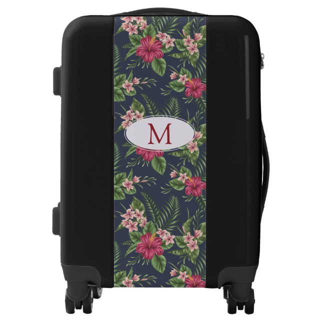 Floral Pattern Hibiscus Monogram Luggage (Front)