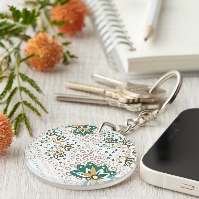 Floral Pattern Home Decor Keychain (Front Right)