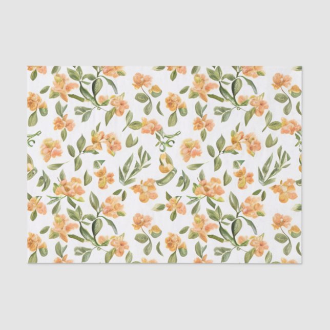Floral Pattern Honeysuckle Flowers Tissue Paper (Front)