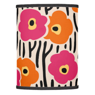 Floral Pattern Hot Pink and Orange lamp