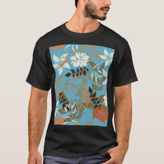 Floral Pattern Illustration: Seamless Vintage Back T-Shirt