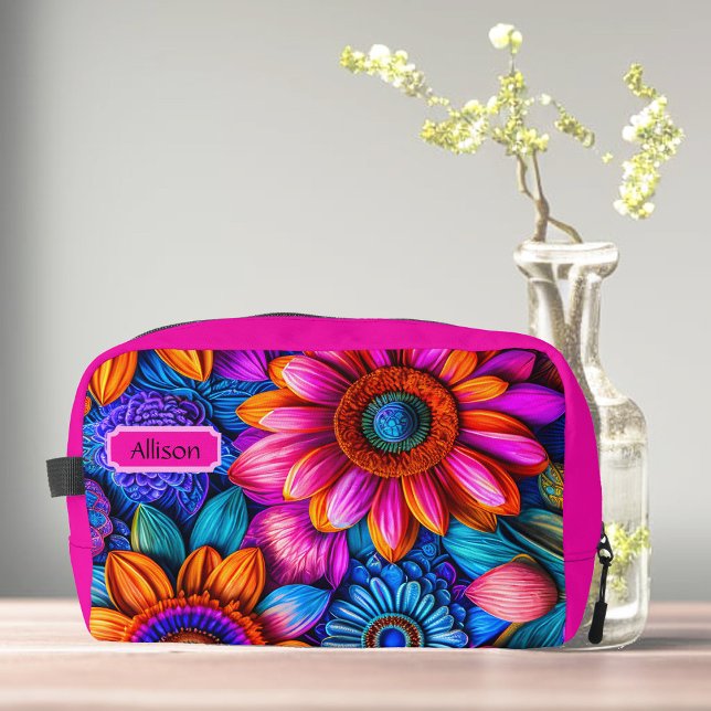 Floral pattern in boho style, custom  dopp kit (Creator Uploaded)