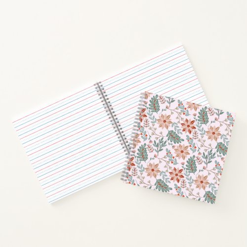 Floral pattern in boho style notebook