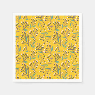 Floral Pattern in delicate branches and buds Napkins