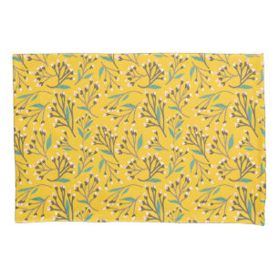 Floral Pattern in  delicate branches and buds Pillow Case