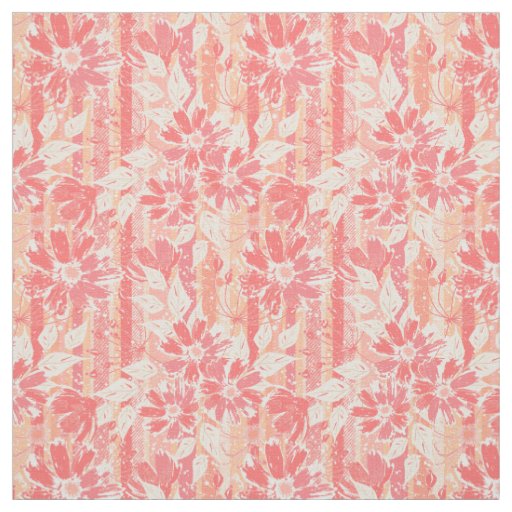 Floral pattern in fashionable peach shades.  fabric
