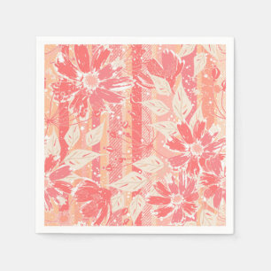 Floral pattern in fashionable peach shades napkins