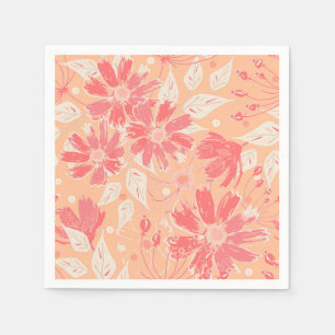 Floral pattern in fashionable peach shades napkins