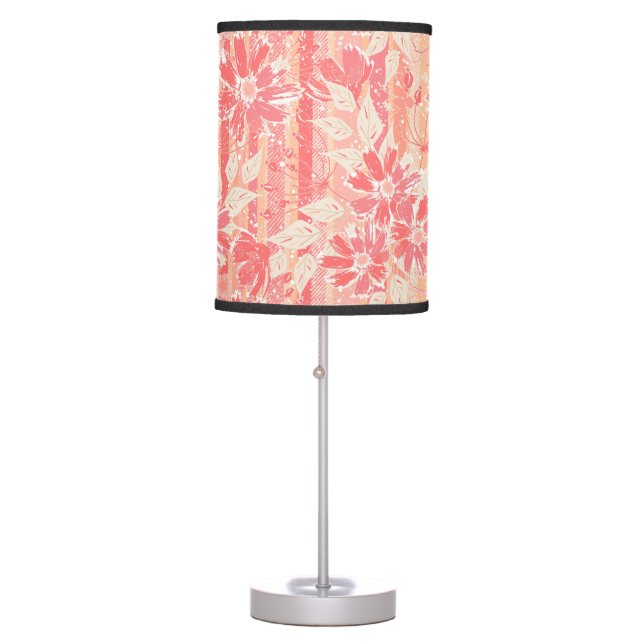 Floral pattern in fashionable peach shades table lamp (Front)