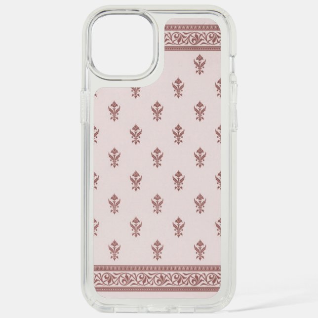 Floral Pattern In Mushroom Pink Speck iPhone Case (Front)