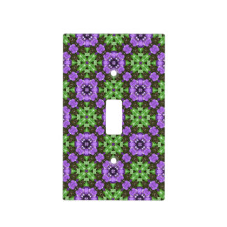 Floral Pattern in Purple and Green Light Switch Cover