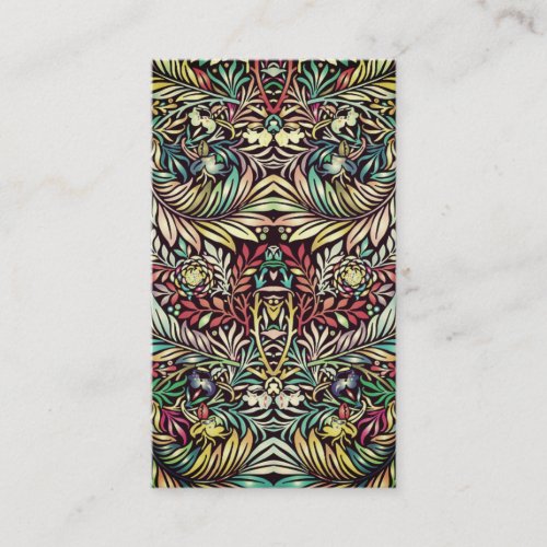 Floral Pattern in Retro Colors Antique Style Calling Card