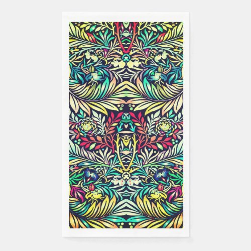 Floral Pattern in Retro Colors Antique Style Paper Guest Towels