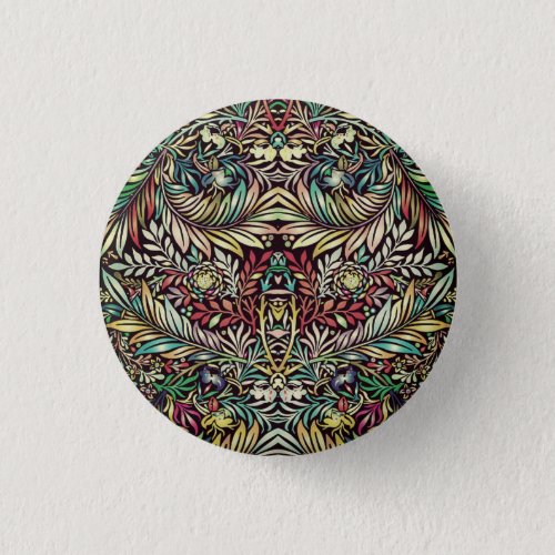 Floral Pattern in Retro Colors Antique Style Vect Button