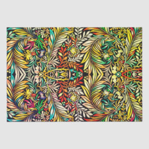 Floral Pattern in Retro Colors, Antique Style Vect Tissue Paper