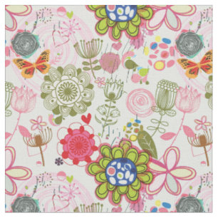 Floral pattern in retro style 2 fabric