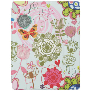 Floral pattern in retro style 2 iPad smart cover