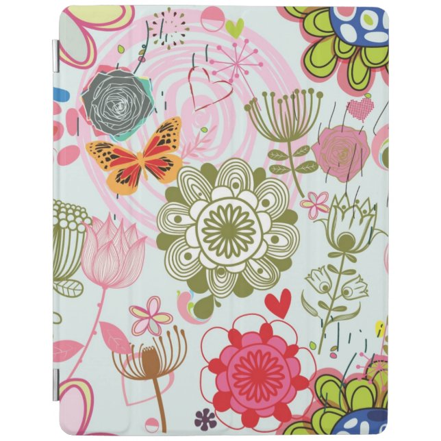 Floral pattern in retro style 2 iPad smart cover (Front)