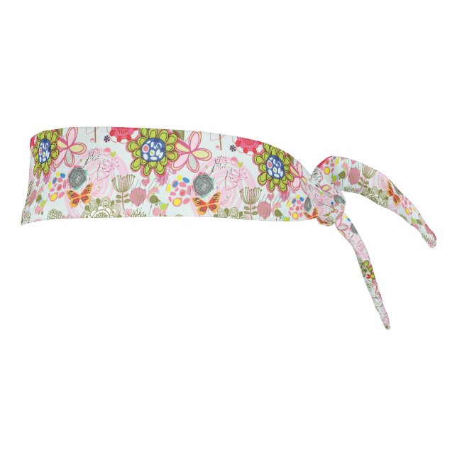 Floral pattern in retro style 2 tie headband (Rotate 90)