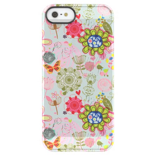 Floral pattern in retro style 2 permafrost iPhone SE55s case