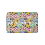 Floral pattern in retro style 3 bath mat