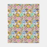 Floral pattern in retro style 3 fleece blanket
