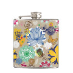 Floral pattern in retro style 3 hip flask