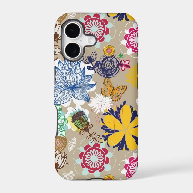 Floral pattern in retro style 3 iphone case (Back)
