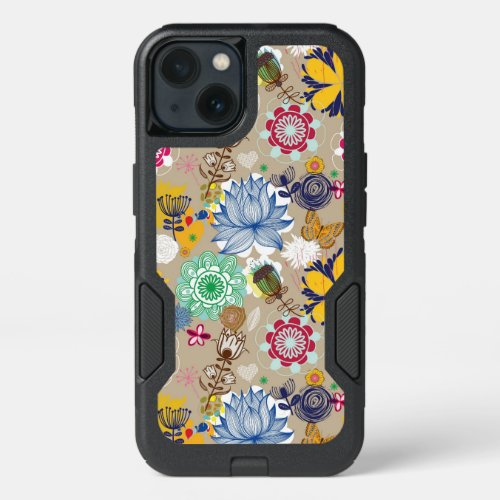 Floral pattern in retro style 3 iPhone 13 case