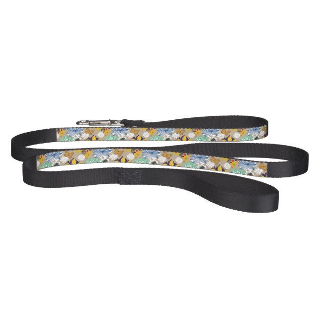Floral pattern in retro style 3 pet leash (Full)
