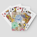 Floral pattern in retro style 3 poker cards