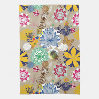 Floral pattern in retro style 3 towel