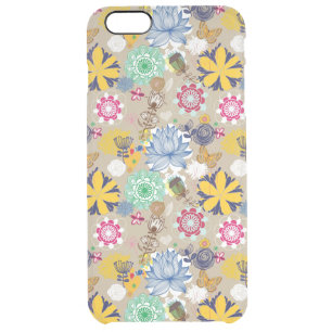 Floral pattern in retro style 3 clear iPhone 6 plus case