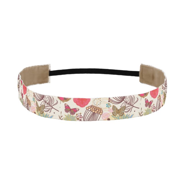 Floral pattern in retro style 4 athletic headband (Front)