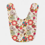 Floral pattern in retro style 4 bib