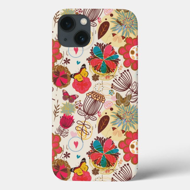 Floral pattern in retro style 4 Case-Mate iPhone case (Back)