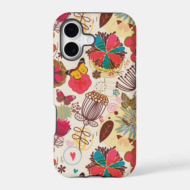 Floral pattern in retro style 4 iphone case (Back)