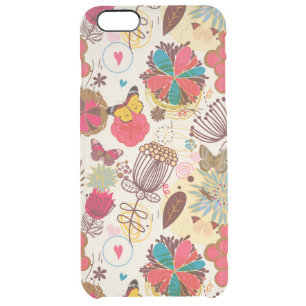 Floral pattern in retro style 4 clear iPhone 6 plus case