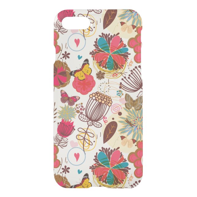 Floral pattern in retro style 4 uncommon iPhone case (Back)
