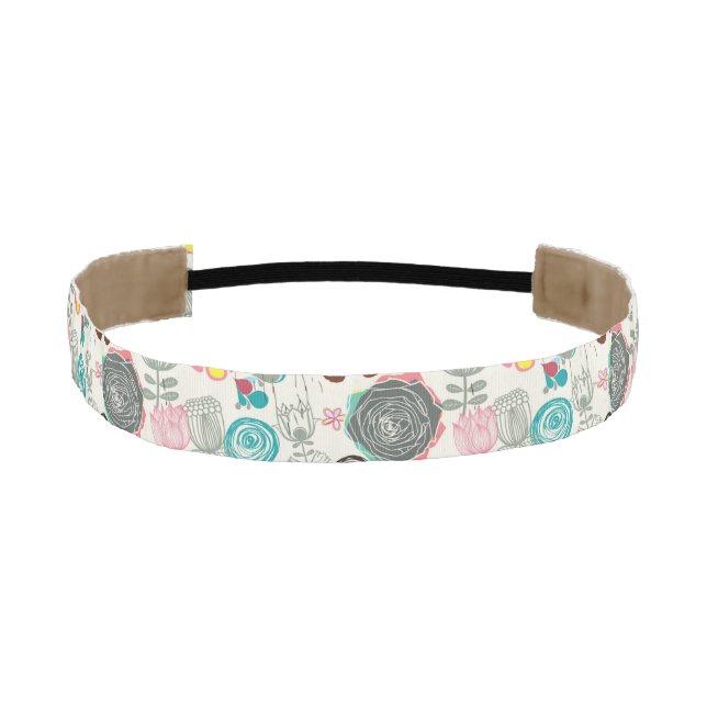 Floral pattern in retro style 5 athletic headband (Front)