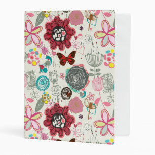 Floral pattern in retro style 5 mini binder