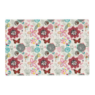 Floral pattern in retro style 5 placemat